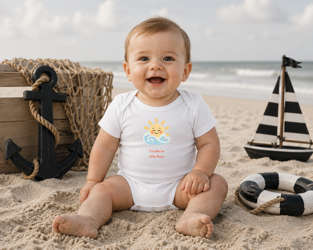 Infant Fine Jersey Bodysuit at the beach